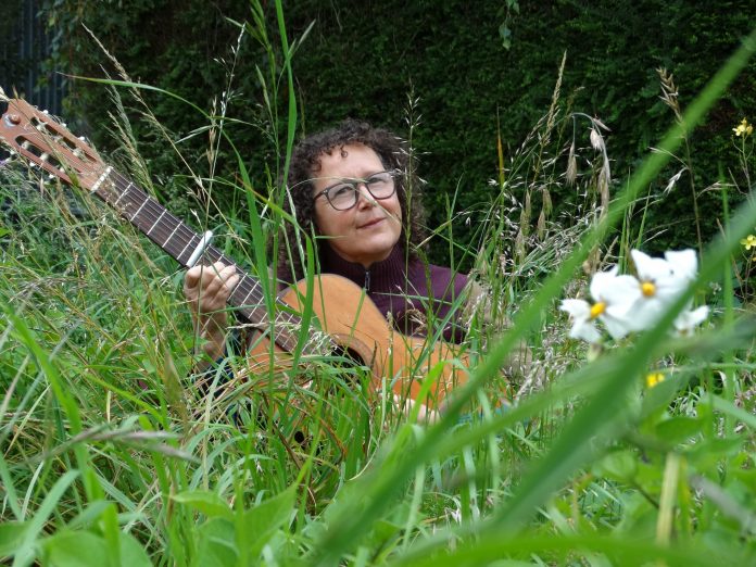 Bridget Ellis in her garden